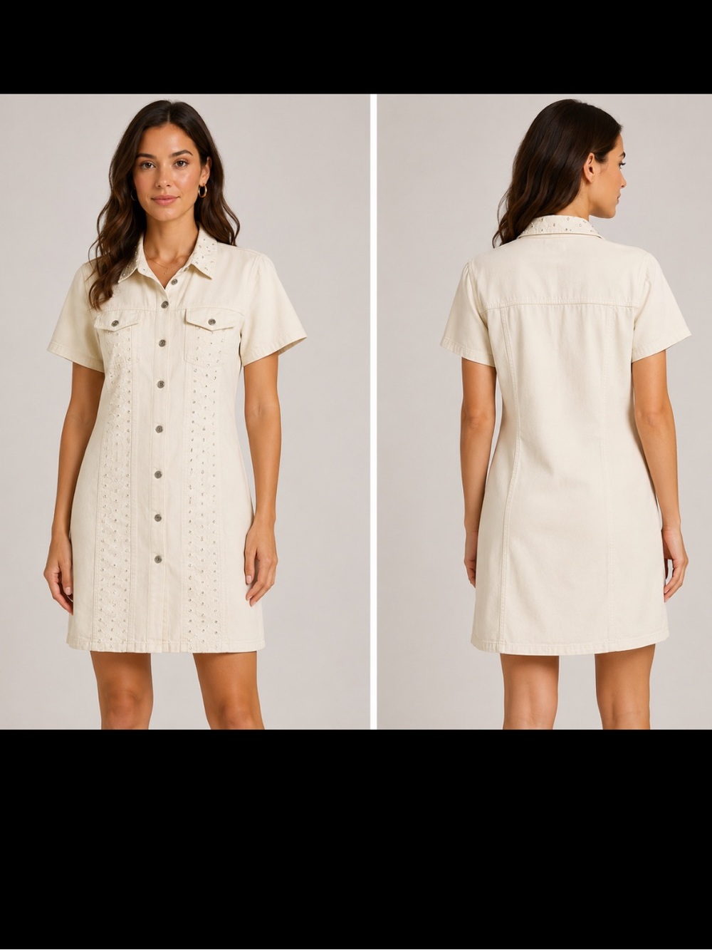 BENTINI beige button down shirt dress Size EU 42 = US 6 NEW w/o tags